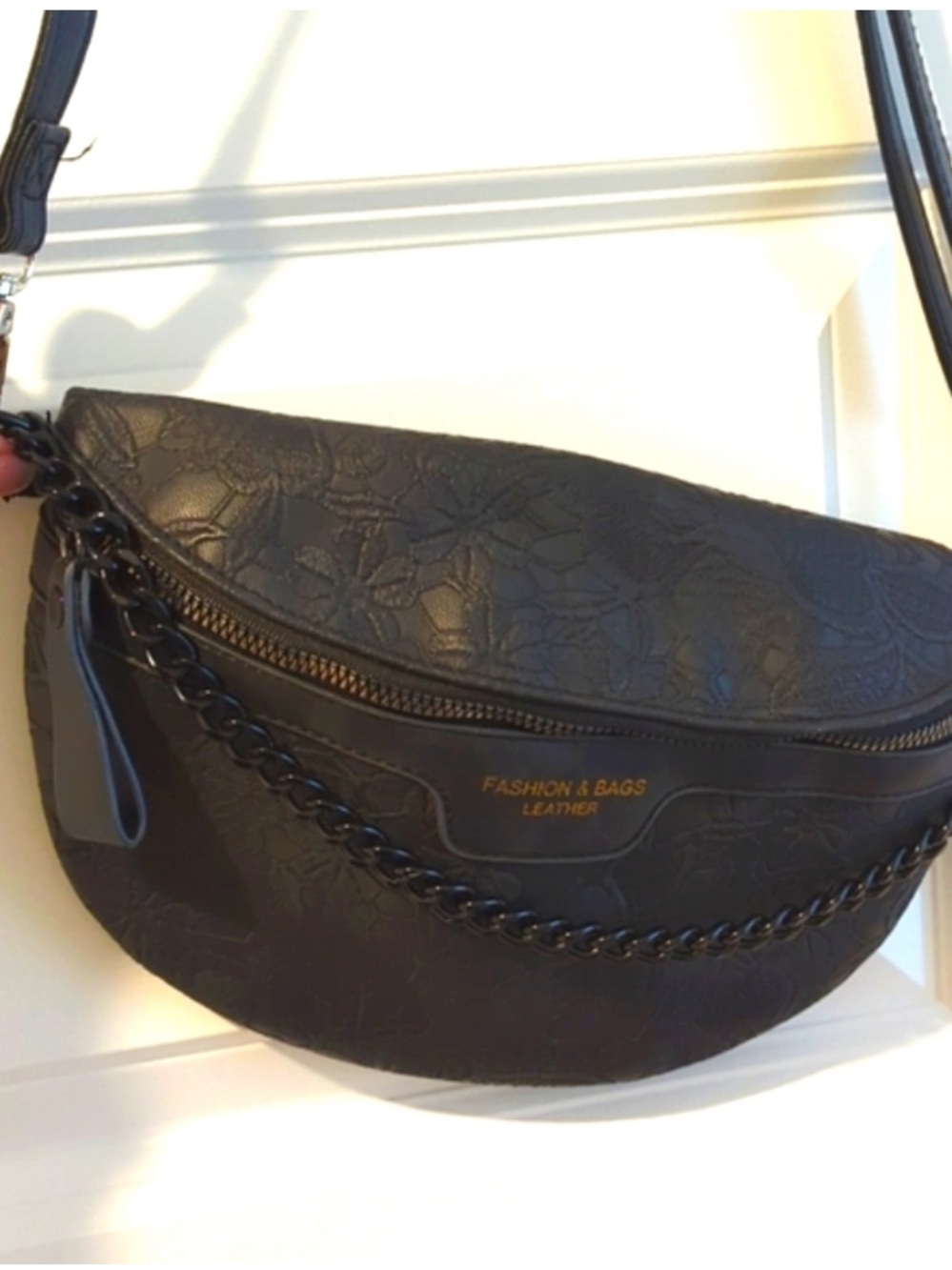 Floral Embossed leather Crossbody Bag